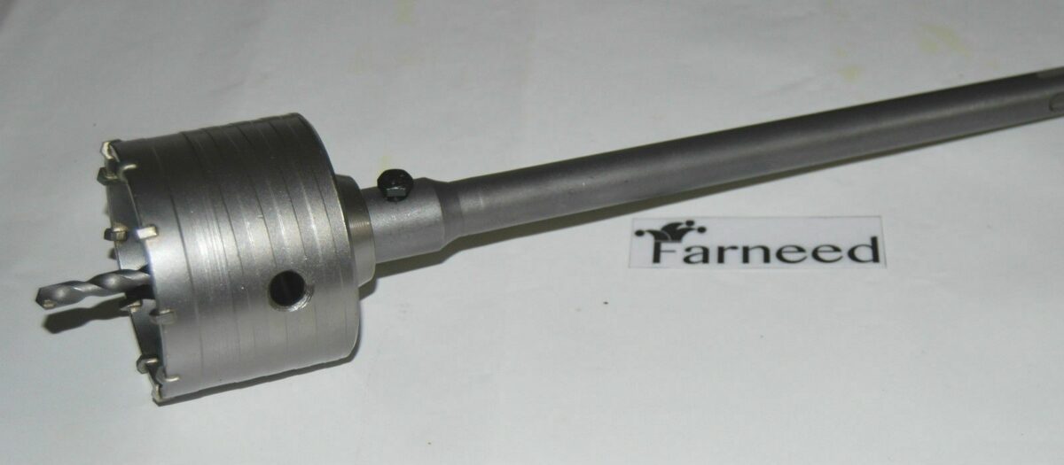 FRESA A TAZZA MM 100 CAROTATRICE CON ASTA SDS PLUS 350 MM CEMENTO MURO MATTONI - immagine 3