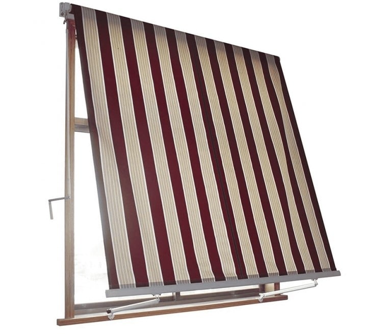 tend1.jpg TENDA SOLE CADUTA 2,5X2,5 MT SENZA CASSONETTO BRACCI BEIGE BORDEAUX BALCONE 093 - immagine 1