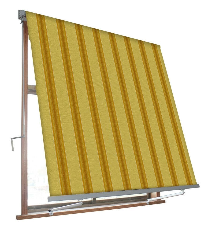 tend2_1.jpg TENDA DA SOLE CADUTA 3X2,45 MT SENZA CASSONETTO BRACCI BEIGE OCRA RIGATA BALCONE OMBRA 372/178 - immagine 1