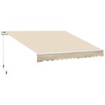 TENDA SOLE BALCONE BARRA QUADRA 3x2 MT BEIGE ALLUMINIO BRACCI ESTENDIBILI 1803