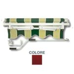 TENDA SOLE BALCONE BARRA QUADRA 3x2 MT ROSSO ALLUMINIO BRACCI ESTENDIBILI 1804 - immagine 2