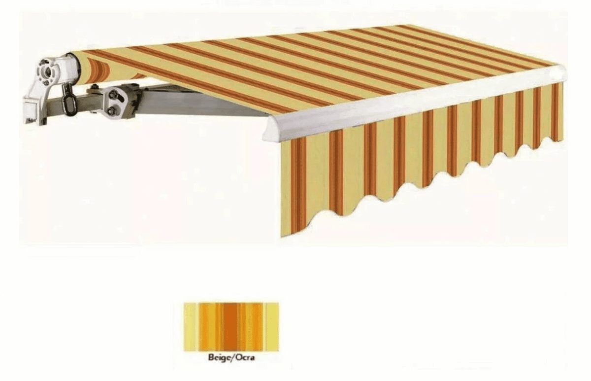 TENDA SOLE AVVOLGIBILE BALCONE BARRA QUADRA 4X3 RIGATA GIALLO OCRA BRACCI 1817 - immagine 6