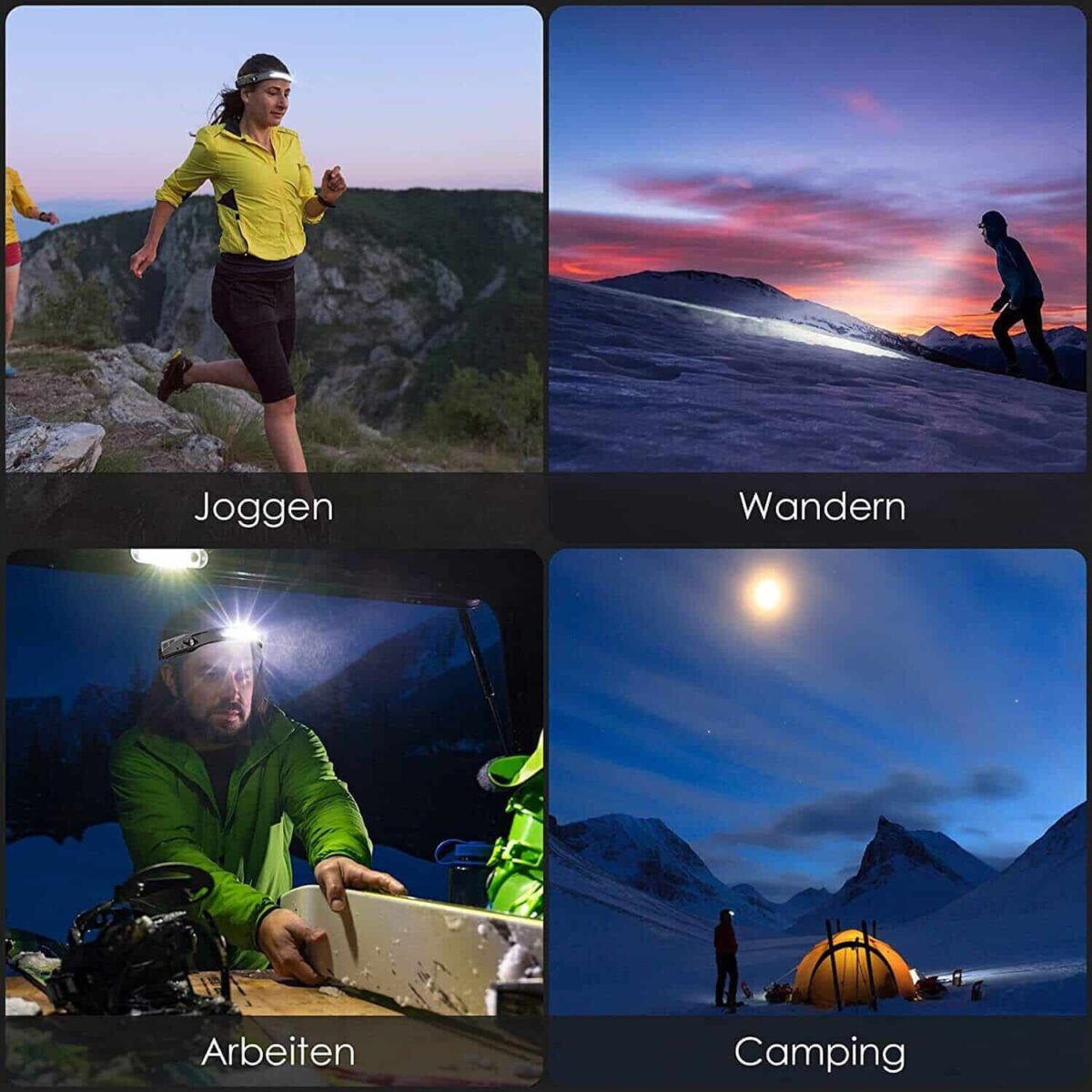 TORCIA LAMPADA FRONTALE 3 LED PILE RICARICABILE AUTO TESTA SPORT PESCA BICI 255 - immagine 3