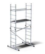 Impalcatura trabattello multifunzione ponteggio piattaforma scala alluminio regolabile 11 gradini IK