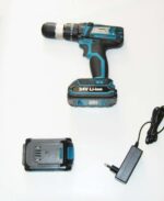 TRAPANO AVVITATORE 2 BATTERIA PERCUSSIONE 24V LED CARICABATTERIE VALIGETTA 184ox