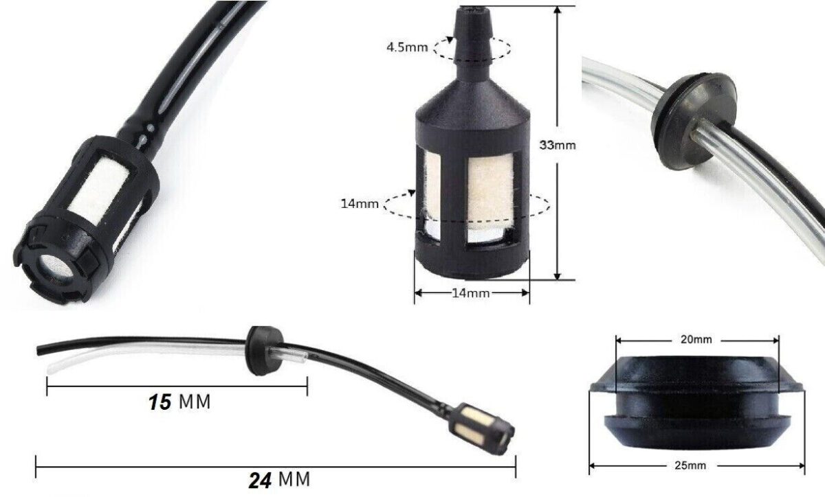 FILTRO BENZINA TUBO SERBATOIO DECESPUGLIATORE GOMMINO MOTOSEGA SOFFIATORE - immagine 2