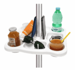 Tavolino vassoio per ombrellone con 8 scomparti porta oggetti bibite Ø22-40 mm 552ds - immagine 3