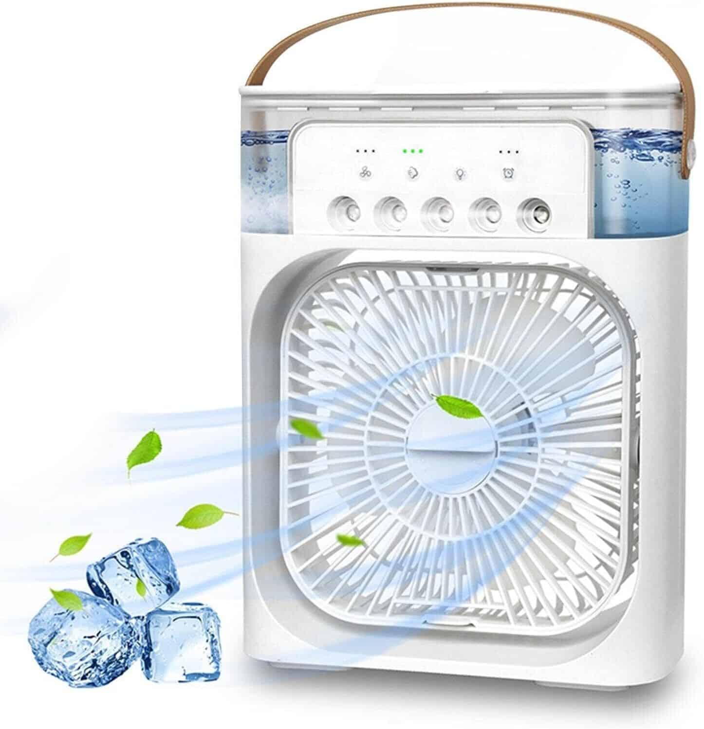 ventilatore MINI VENTILATORE NEBULIZZATORE LED VAPORE PORTATILE USB ARIA FREDDA 400 ML 139ds - immagine 1