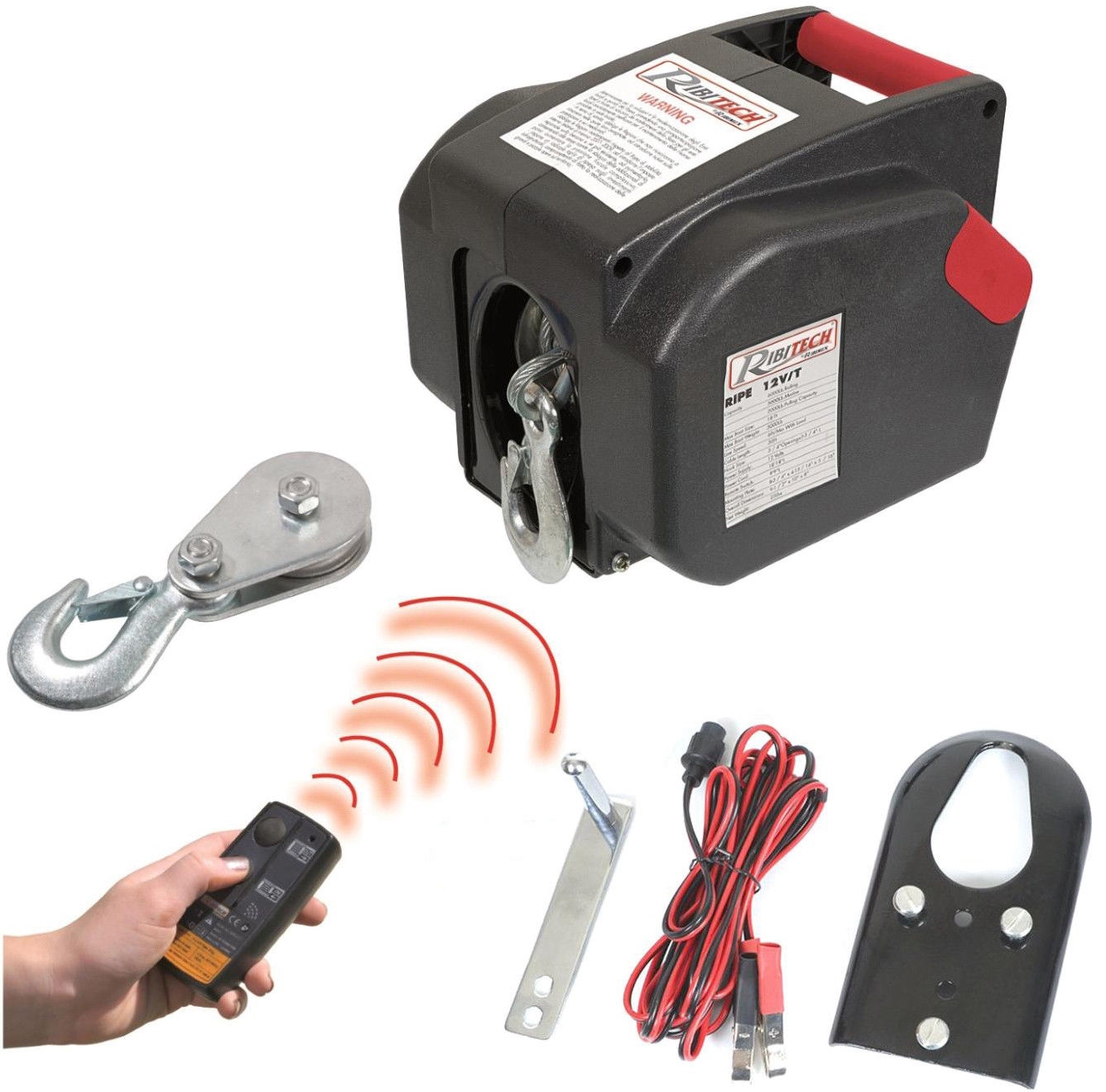 verricello_telecomando.jpg VERRICELLO ELETTRICO 12 V 300 W 25A TELECOMANDO WIRELESS WIFI 900 KG 9 MT ARGANO 168 RIB - immagine 1