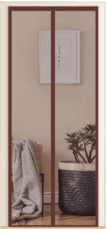 Tenda zanzariera magnetica 150x250 porta finestra riducibile calamita zanzare marrone 1843