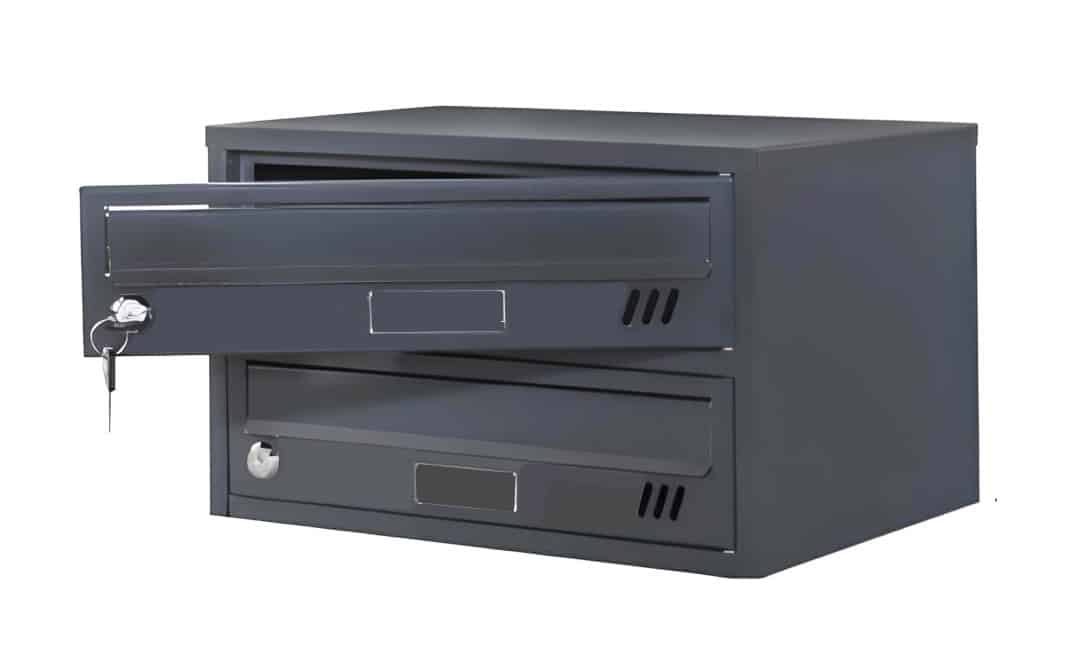cassetta grigio 2 posti Cassetta postale condominiale posta buca lettere 2 posti casa condominio grigio sf 617 - immagine 1