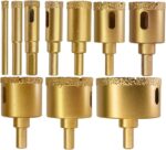 Punte frese a tazza diamantate ceramica marmo vetro 6 35 mm fori LS - immagine 2