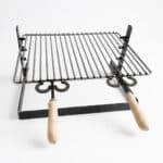 Graticola griglia per barbecue campeggio cucina fornacella camino 40x38 cm in ferro regolabile - immagine 2