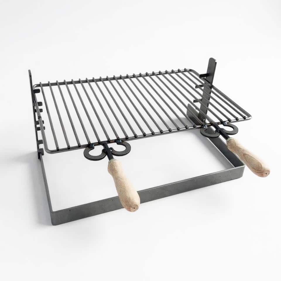 graticola ferro regolabile 60x38 cm Graticola griglia per barbecue campeggio cucina fornacella camino 60x38cm ferro regolabile - immagine 1