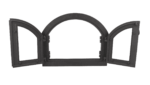Porta in ghisa da forno a legna sportello pizza 2 ante vetro arco cm 59x48 h  154ev
