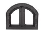 Porta in ghisa da forno a legna sportello pizza 2 ante vetro arco cm 59x48 h  154ev - immagine 2