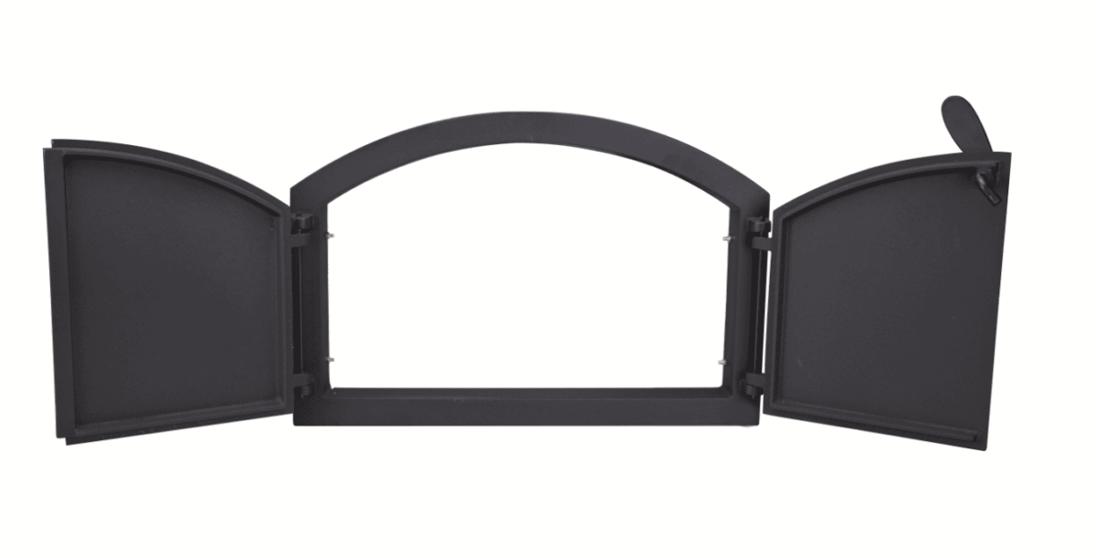 Porta in ghisa da forno a legna sportello pizza 2 ante arco cm 53,6x35,8 h  205ev - immagine 3