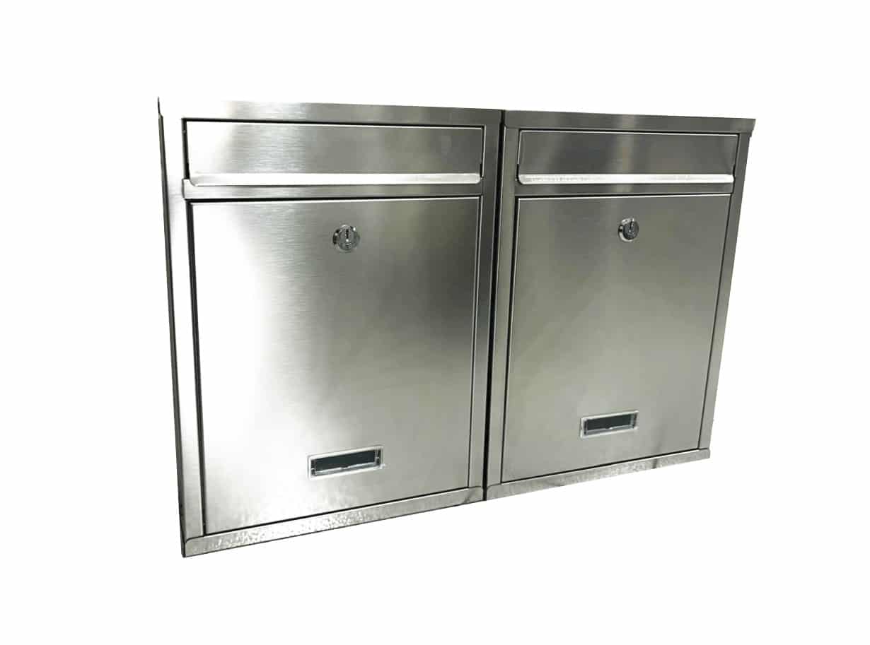 cassetta 2 posti postale posta condominiale buca lettere acciaio Cassetta postale in acciaio condominiale modulare componibile posta buca lettere casa 2 posti orizzontale 060ev - immagine 1