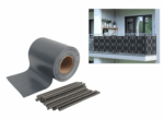 Rotolo striscia frangivista recinzione balcone protezione recinto grigio scuro privacy 35mt x 19cm pvc 245ds - immagine 2