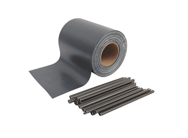 rotolo grigio(1) Rotolo striscia frangivista recinzione balcone protezione recinto grigio scuro privacy 35mt x 19cm pvc 245ds - immagine 1
