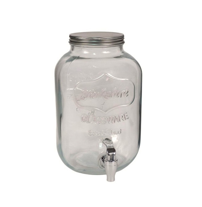 contenitoe dispenser bevande Dispenser barattolo distributore erogatore bevande in vetro olio 5 lt litri rubinetto 406ds - immagine 1