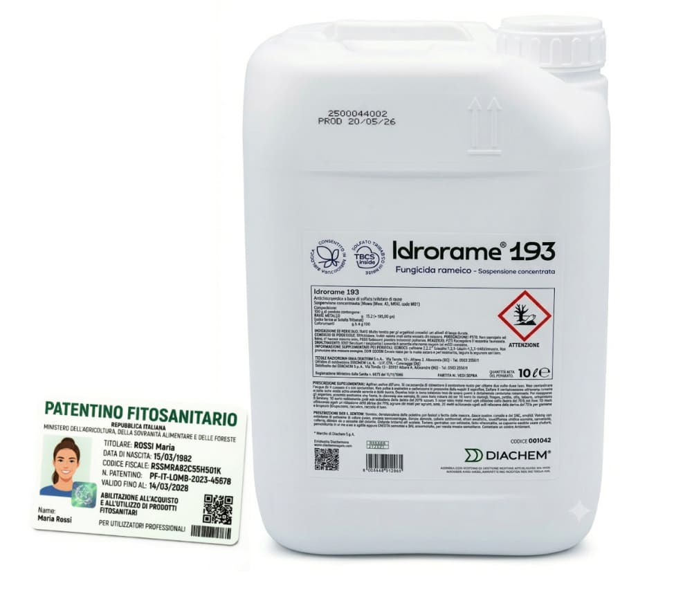idrorame 193 Idrorame 193 fungicida di copertura a base di rame da solfato tribasico anticrittogamico lt 10 - immagine 1