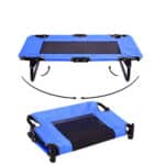 Cuccia lettino per cani gatti cane piccola media taglia brandina pieghevole animali cm 78x52x17 h  BLU 367ds - immagine 2
