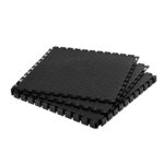 Tappeto pavimento piastrella pvc morbido antiscivolo industriale 50x50x1 cm garage officina 10 pz nero 183ap - immagine 3