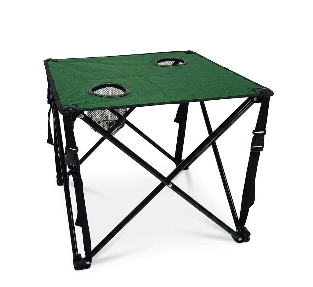 tavolo verde Tavolo da campeggio spiaggia picnic pieghevole portatile cm 46x46x38 h tessuto tavolino VERDE 096ds - immagine 1
