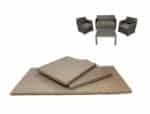 Tris cuscino sfoderabile per divanetti da esterno cuscini salotto salottino ricambio quadrato rettangolare beige 727ds - immagine 2