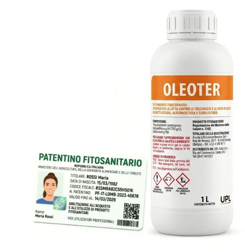 OLEOTER Oleoter insetticida olio bianco biologico minerale ovicida anti cocciniglia lt 1 - immagine 1