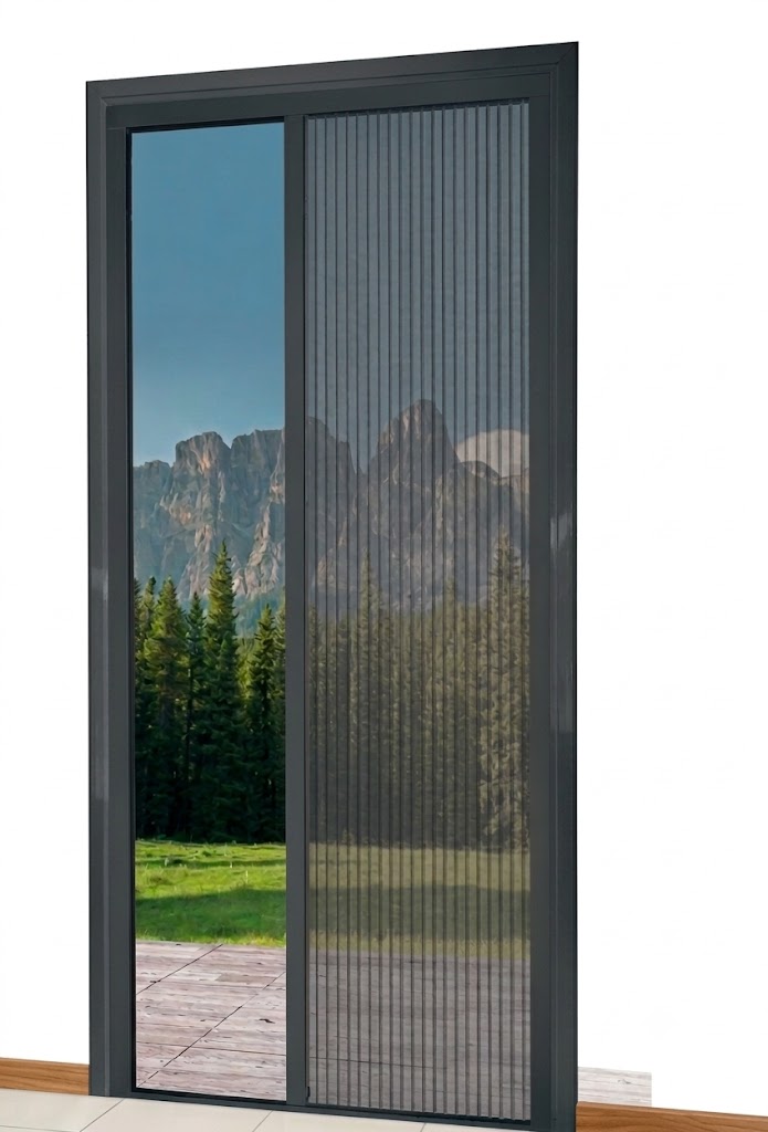 ZANZ ANTR Zanzariera laterale porta finestra riducibile plissettata plissè 120×240 cm antracite 5682 - immagine 1