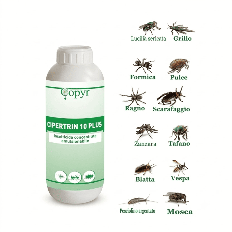 cipertrin 10 plus insetticida Copyr cipertrin 10 PLUS insetticida concentrato zanzare insetti formiche 1 LT - immagine 1