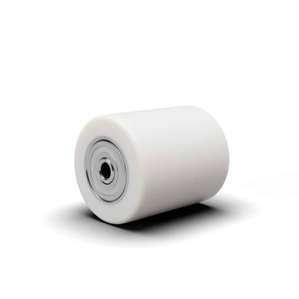 rullo bianco transpallet Ruota rullo con cuscinetti Ø 82x70 mm FORO 20 mm ruote rulli transpallet 413av - immagine 1