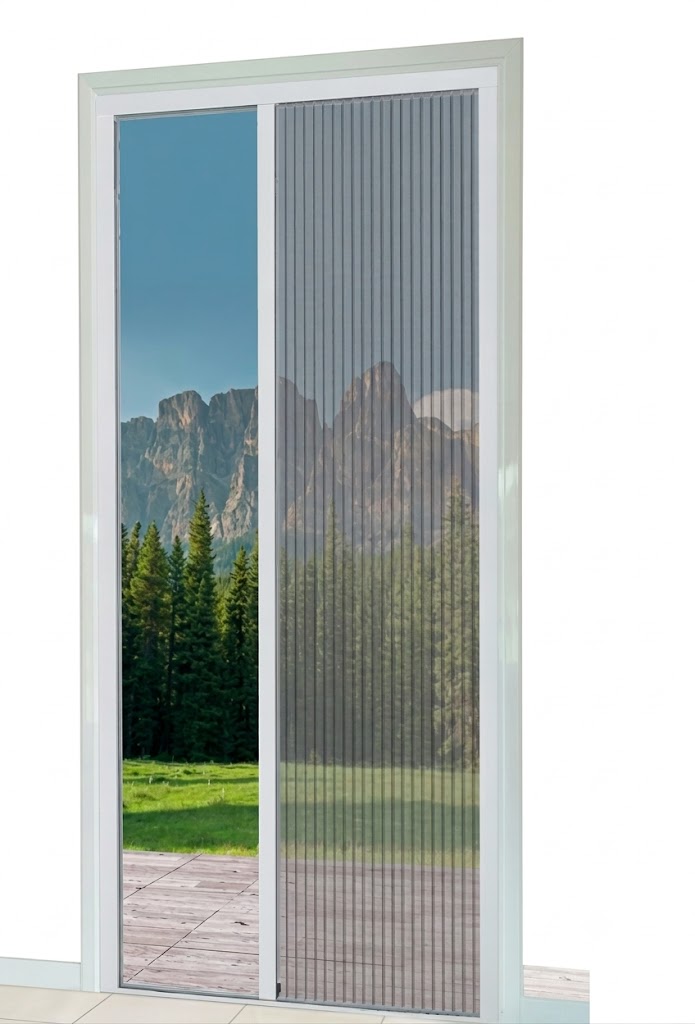zanzariera 1 Zanzariera laterale porta finestra riducibile plissettata plissè 120×240 cm bianco 5602 - immagine 1