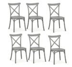 Kit 6 sedie polipropilene cucina bar ristorante sedia interno esterno cross grigio