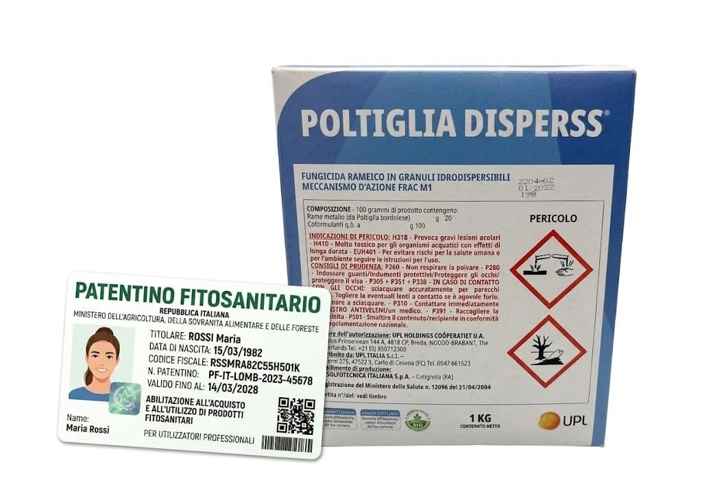 POLTIGLIA DISPERSS 1 Poltiglia Blu Bordolese Disperss Fungicida peronospora trattamenti rameici 1 kg - immagine 1