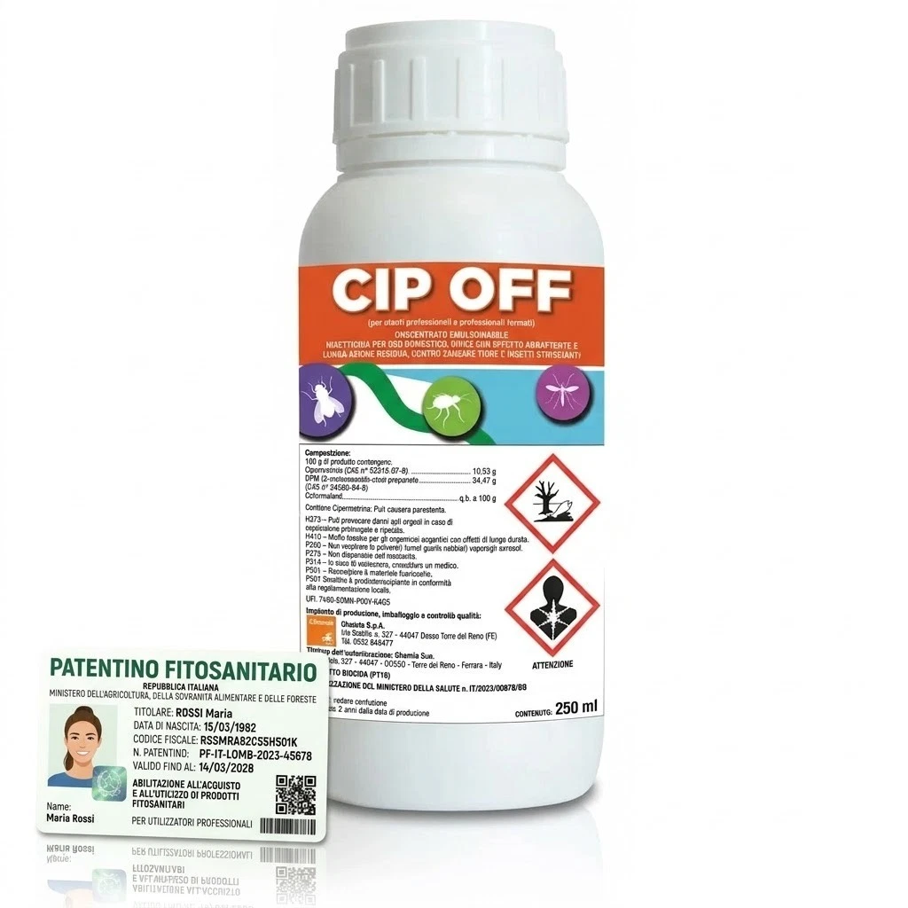 cip off insetticida INSETTICIDA CIP OFF BIOCIDA contro insetti cipermetrina pura 100% 250 ml - immagine 1