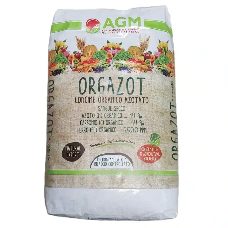 orgazot 1 Orgazot concime organico azotato Sangue Secco granulare azoto carbonio kg 20 - immagine 1