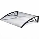 Pensilina tettoia vetro policarbonato compatto copertura protezione portone finestra trasparente 100x80 cm 782dst