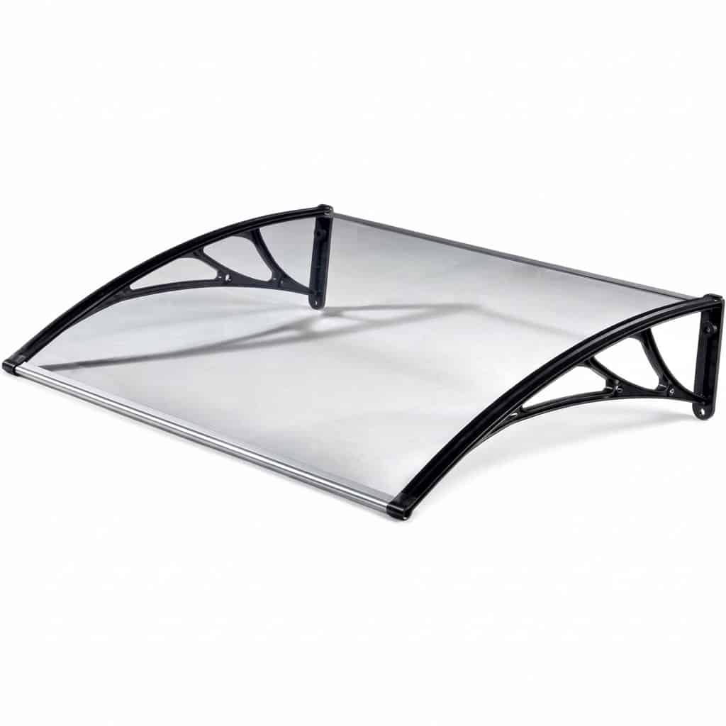 pensilina 1 Pensilina tettoia vetro policarbonato compatto copertura protezione portone finestra trasparente 100x80 cm 782dst - immagine 1